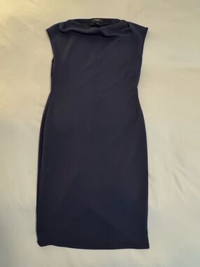 Banana Republic Navy Sleeveless Sheath Knit Midi Dress